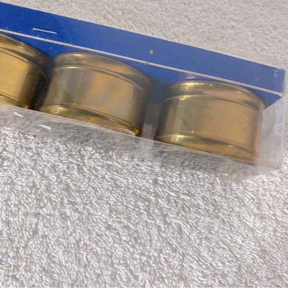 Vintage Giftcraft Brass Napkin Rings Set x4 New - Picture 13 of 13